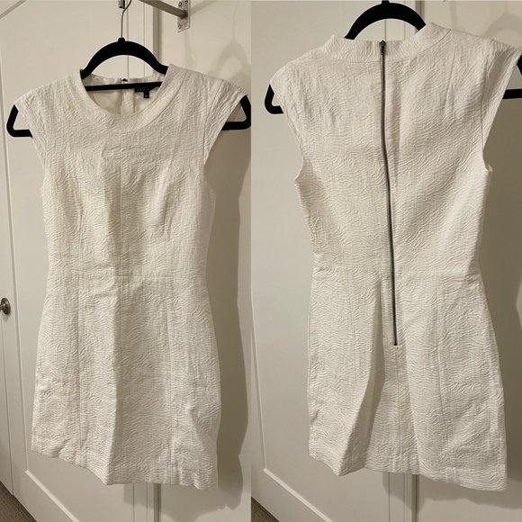 Theory Dresses & Skirts - Petite Theory White Jacquard Cap Sleeve Dress US 00P
